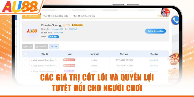 Các giá trị cốt lõi và quyền lợi tuyệt đối cho người chơi