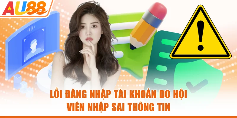 Lỗi đăng nhập tài khoản do hội viên nhập sai thông tin